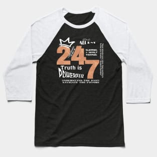 Black All Day 24/7 Slogan Graphic Baseball T-Shirt